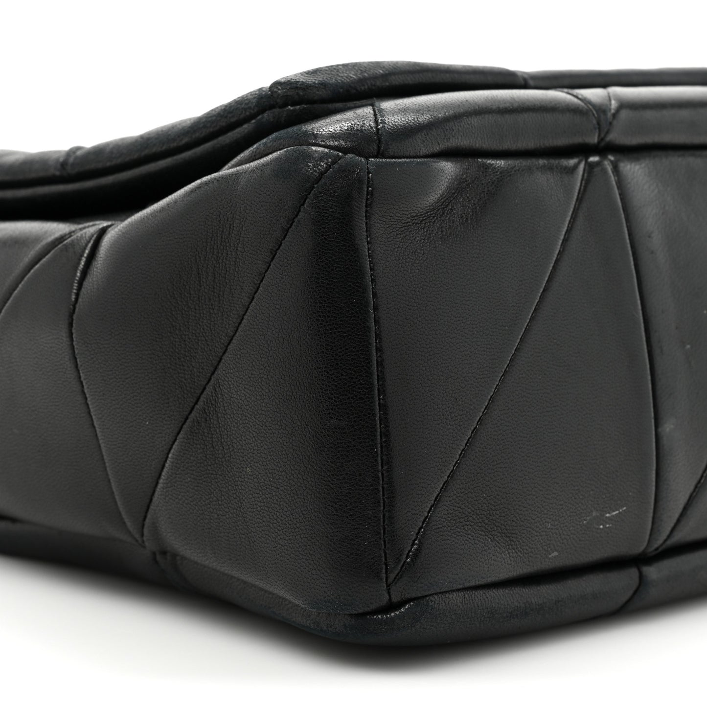 Lambskin Patchwork Monogram Large Jamie Black