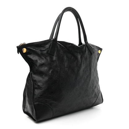 Alexander McQueen Calfskin Skull Embossed De Manta Tote Black 3 of 9