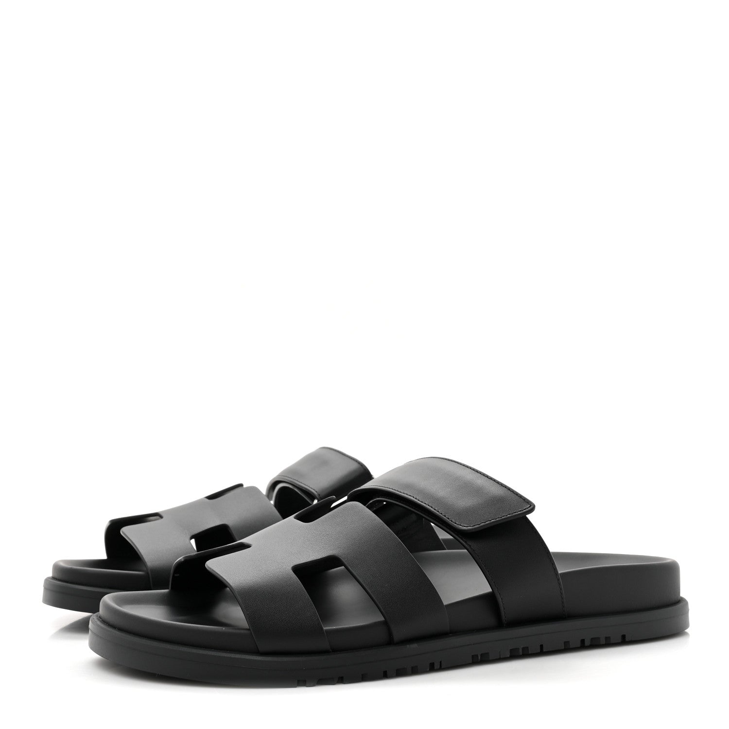 Hermes Calfskin Womens Chypre Sandals 38 Black 3 of 9