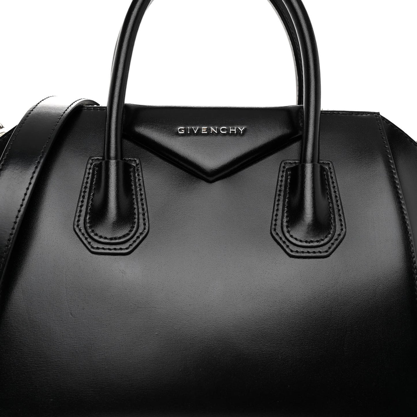 Shiny Lord Calfskin Small Antigona Black
