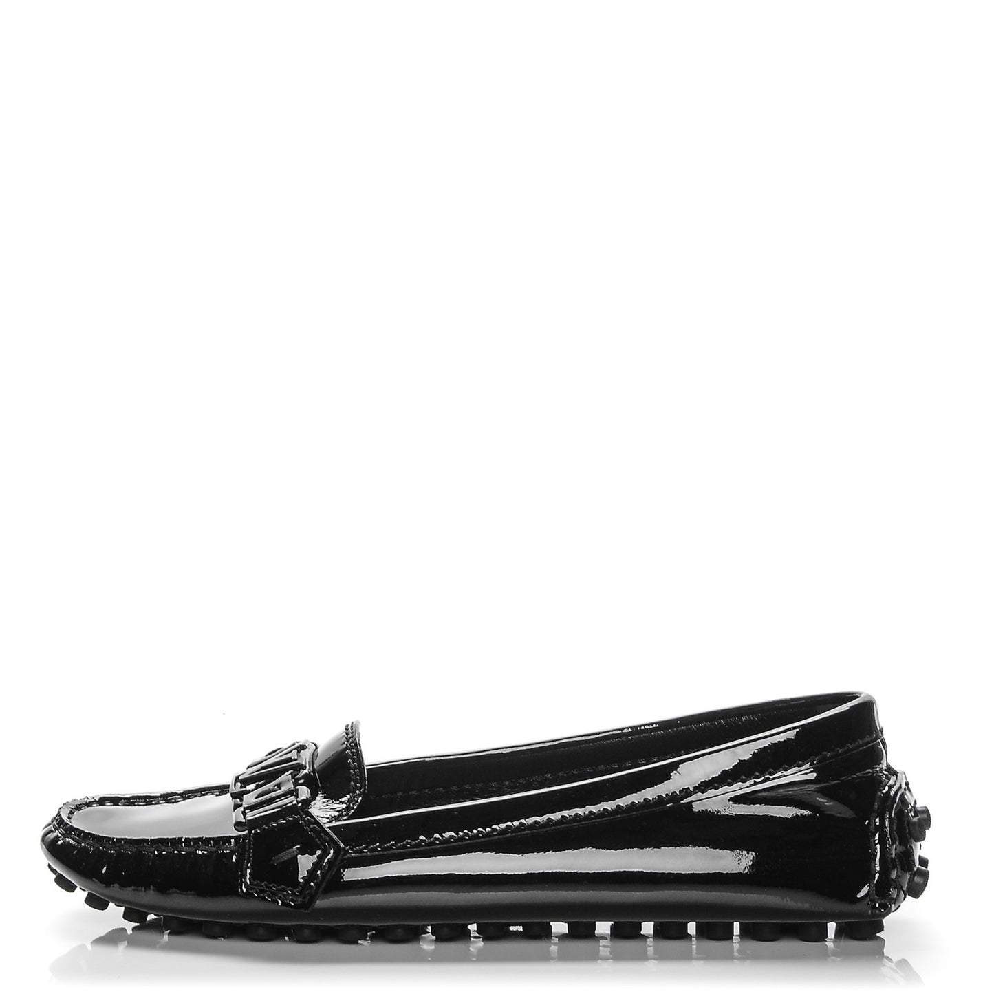 Patent Calfskin Oxford Loafers 36 Black
