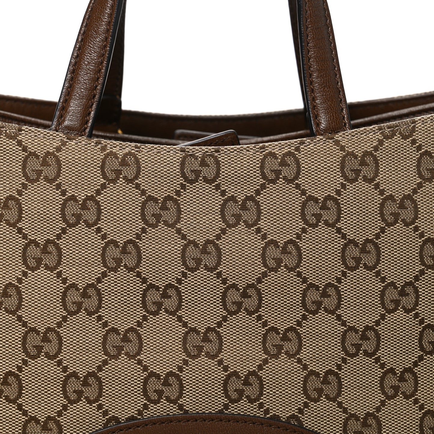 Monogram Calfskin Medium Horsebit 1955 Tote Bag Beige Brown Sugar