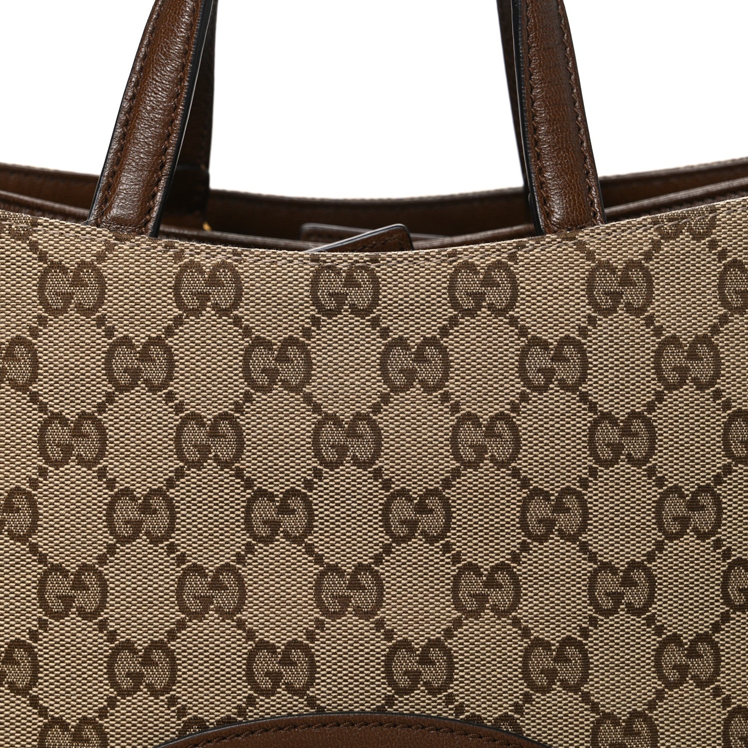 Gucci Monogram Calfskin Medium Horsebit 1955 Tote Bag Beige Brown Sugar 8 of 10