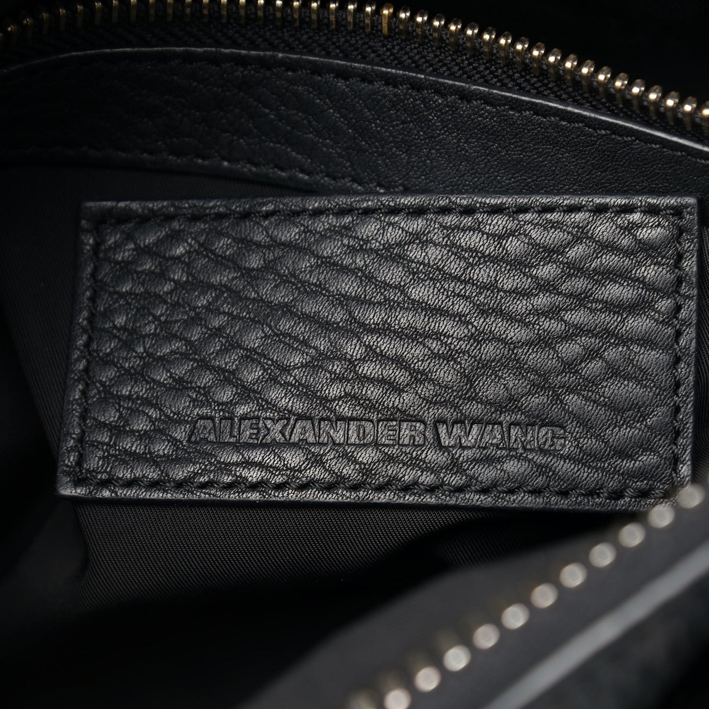 Pebbled Lambskin Rocco Black Pale Gold Hardware