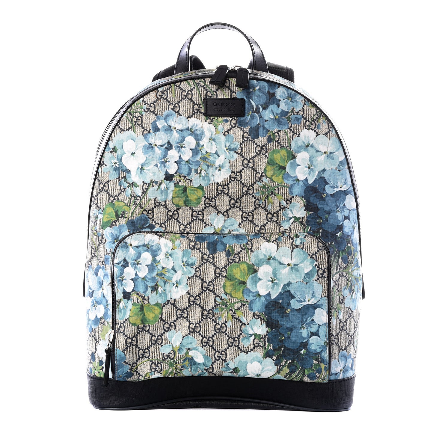 GG Supreme Monogram Blooms Medium Day Backpack Beige Blue Navy