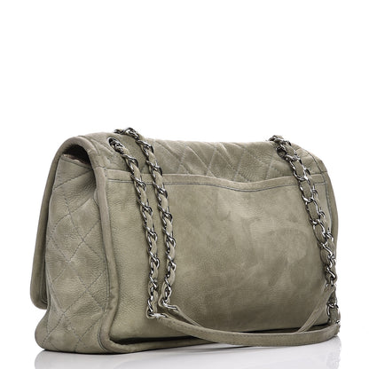 Chanel Ultra Soft Suede Calfskin Large Natural Beauty Flap Khaki 3 of 7