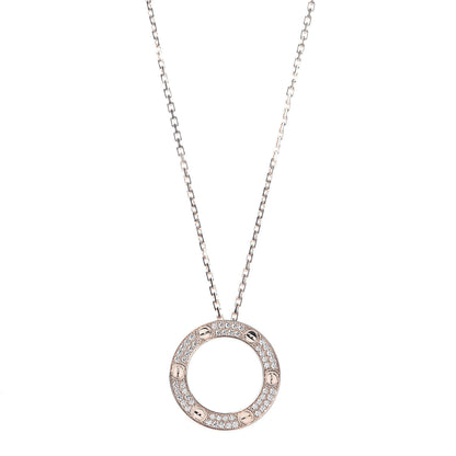 Cartier 18K Pink Gold Diamond LOVE Paved Necklace 1 of 6