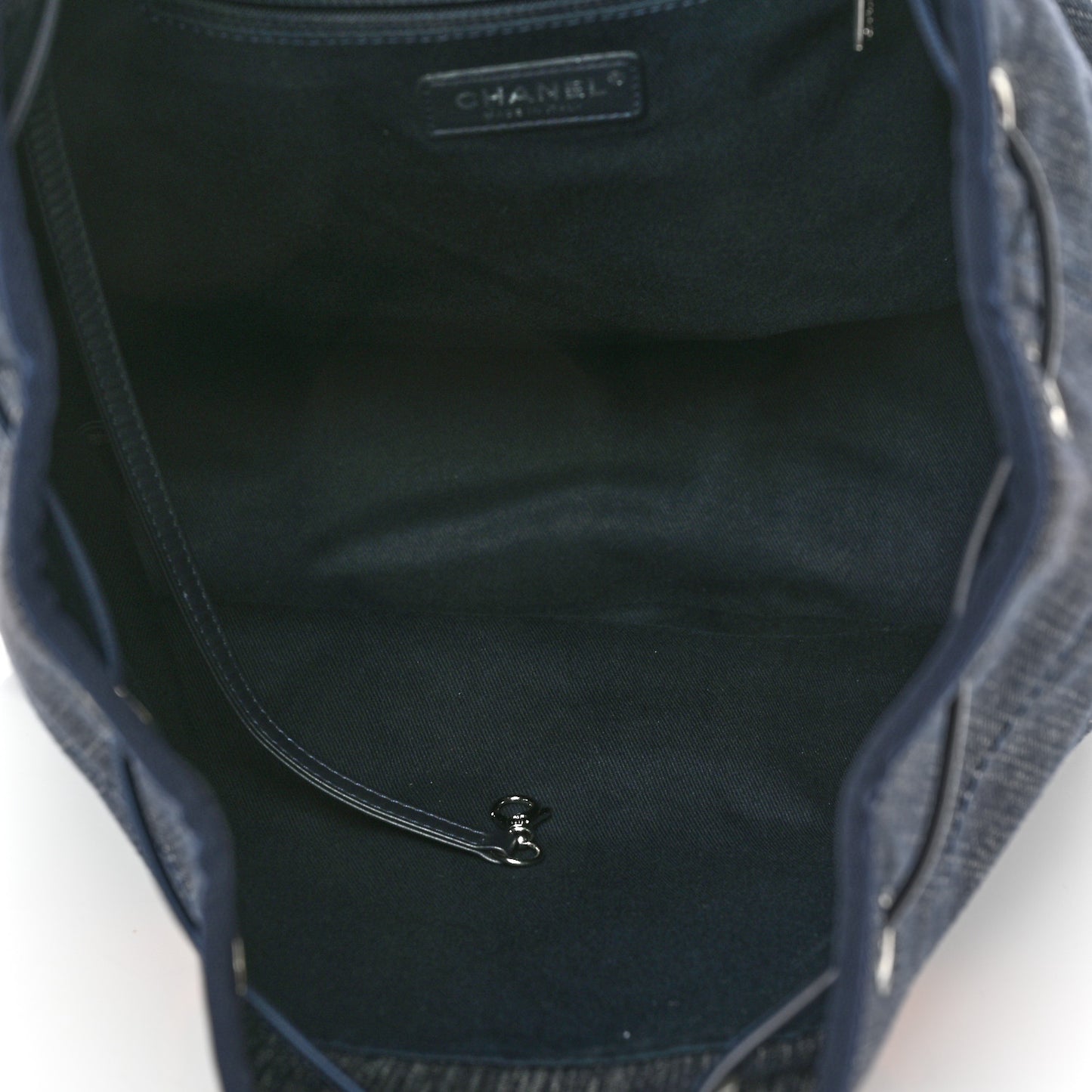 Denim Deauville Drawstring Bag Blue Orange