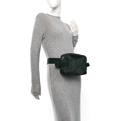 Burberry Nylon Jacquard Check Belt Bag Vine 2 of 9