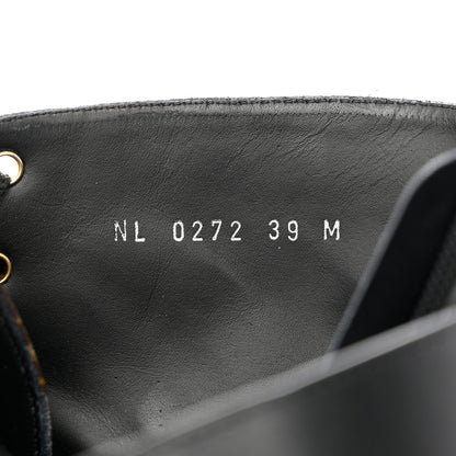 Louis Vuitton Calfskin Monogram Wonderland Flat Ranger Boots 39 Black 6 of 9