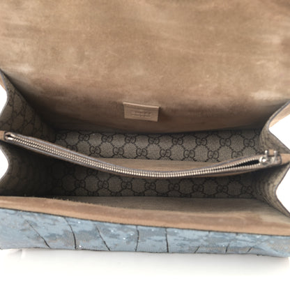 Gucci GG Supreme Monogram Lightning Embroidered Medium Dionysus Shoulder Bag Beige 4 of 7