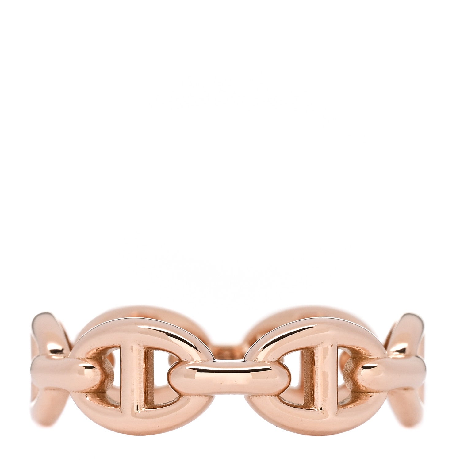 Hermes 18K Rose Gold PM Chaine D'Ancre Enchainee Ring 52 6 1 of 8