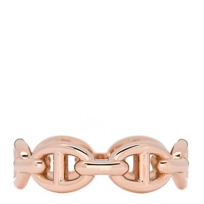Hermes 18K Rose Gold PM Chaine D'Ancre Enchainee Ring 52 6 1 of 8