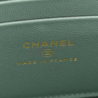 Chanel Lambskin Quilted Small Top Handle Vanity Case With Chain Light Green 5 of 10