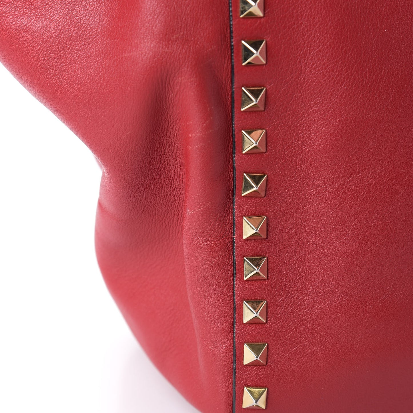 Vitello Medium Rockstud All Over Tote Rosso Valentino