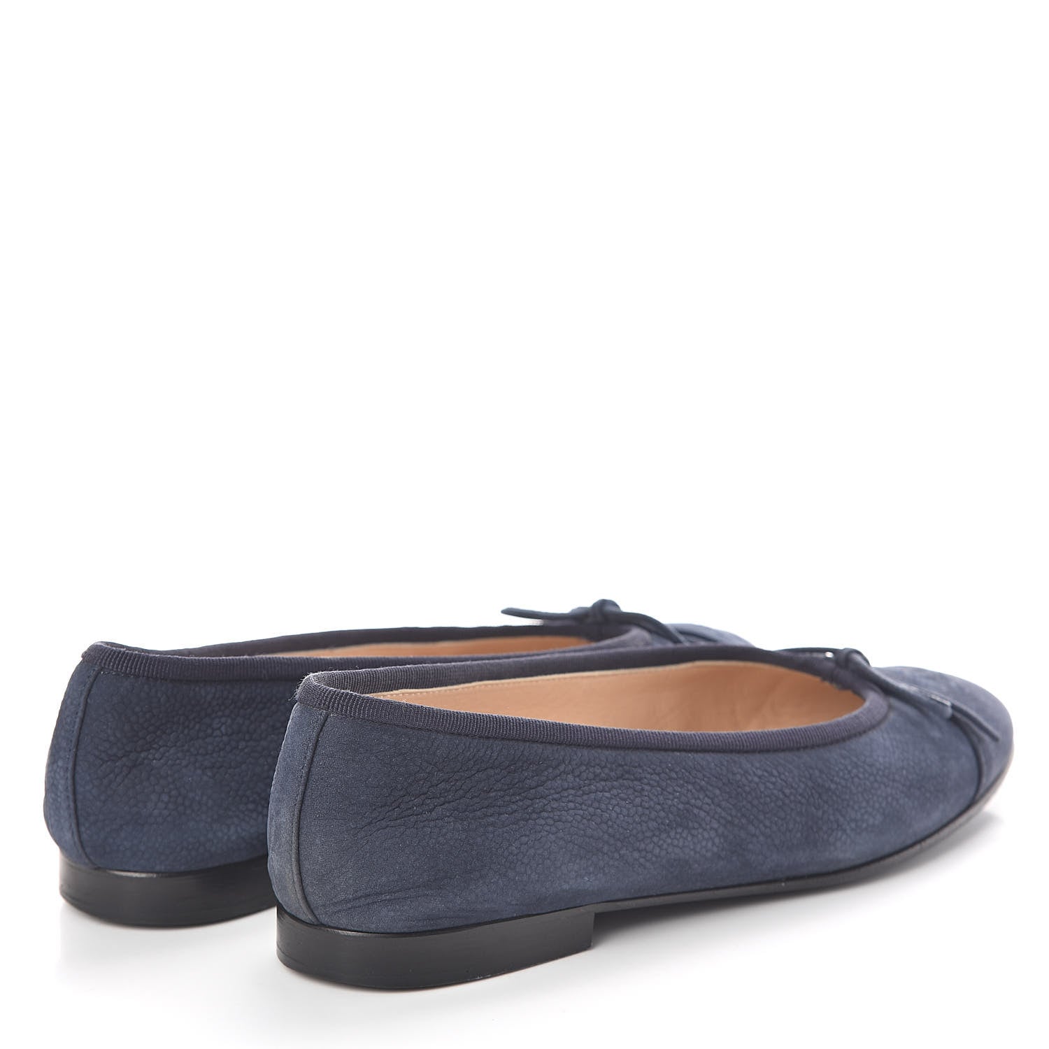 Chanel Nubuck Cap Toe CC Ballerina Flats 37 Marine 4 of 8