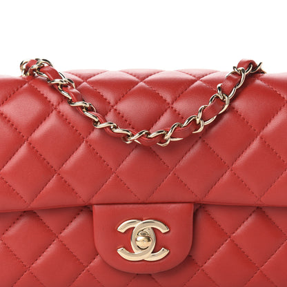 Chanel Lambskin Quilted Mini Rectangular Flap Red 10 of 11