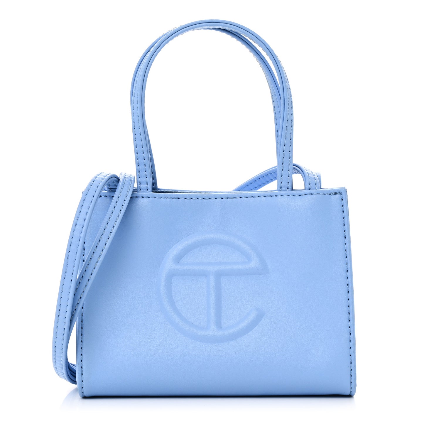 Vegan Leather Small Shopping Bag Cerulean
