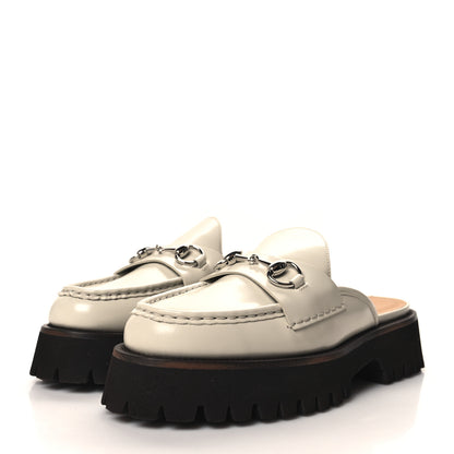 Gucci Cordovan Lux Womens Horsebit 45mm Platform Loafers 38 Mystic White 3 of 9