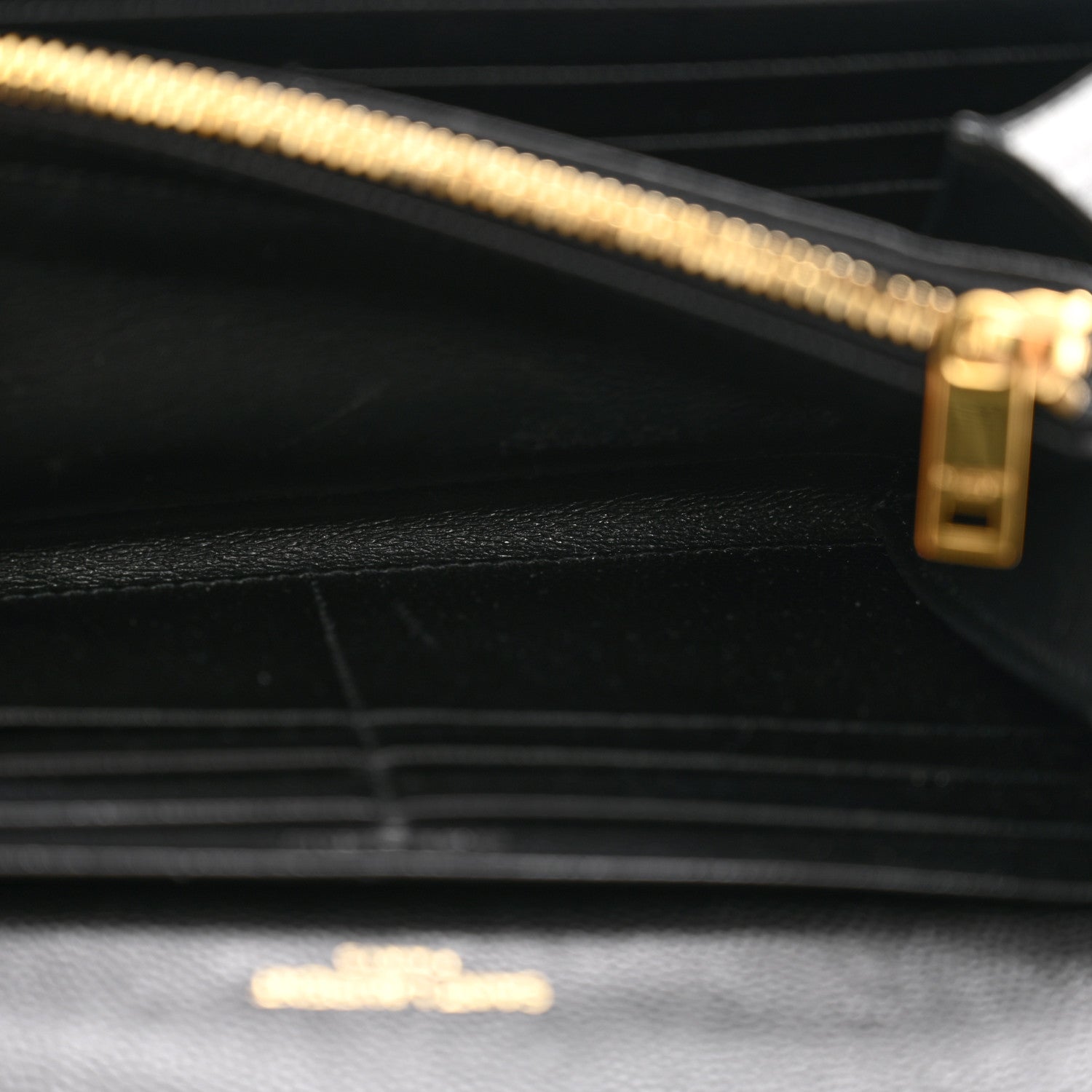 Saint Laurent Grain De Poudre Matelasse Chevron Monogram Flap Wallet Black 6 of 9