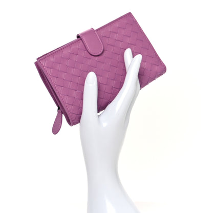 Bottega Veneta Nappa Intrecciato Continental Snap Wallet Peony 2 of 9