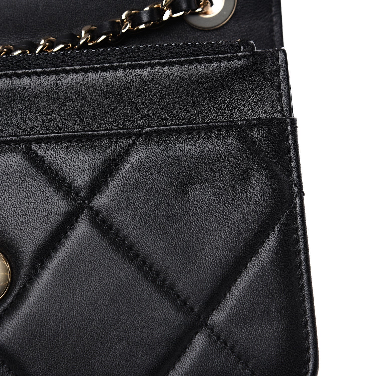 Chanel Lambskin Quilted Trendy CC Wallet On Chain WOC Black 12 of 12
