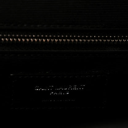 Saint Laurent Grain De Poudre Textured Mixed Matelasse Large Triquilt Monogram Satchel Black 6 of 11