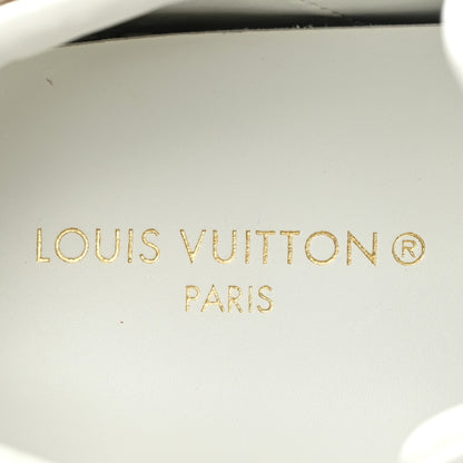 Louis Vuitton Lambskin Embossed Monogram Time Out Sneakers 37.5 White 8 of 10