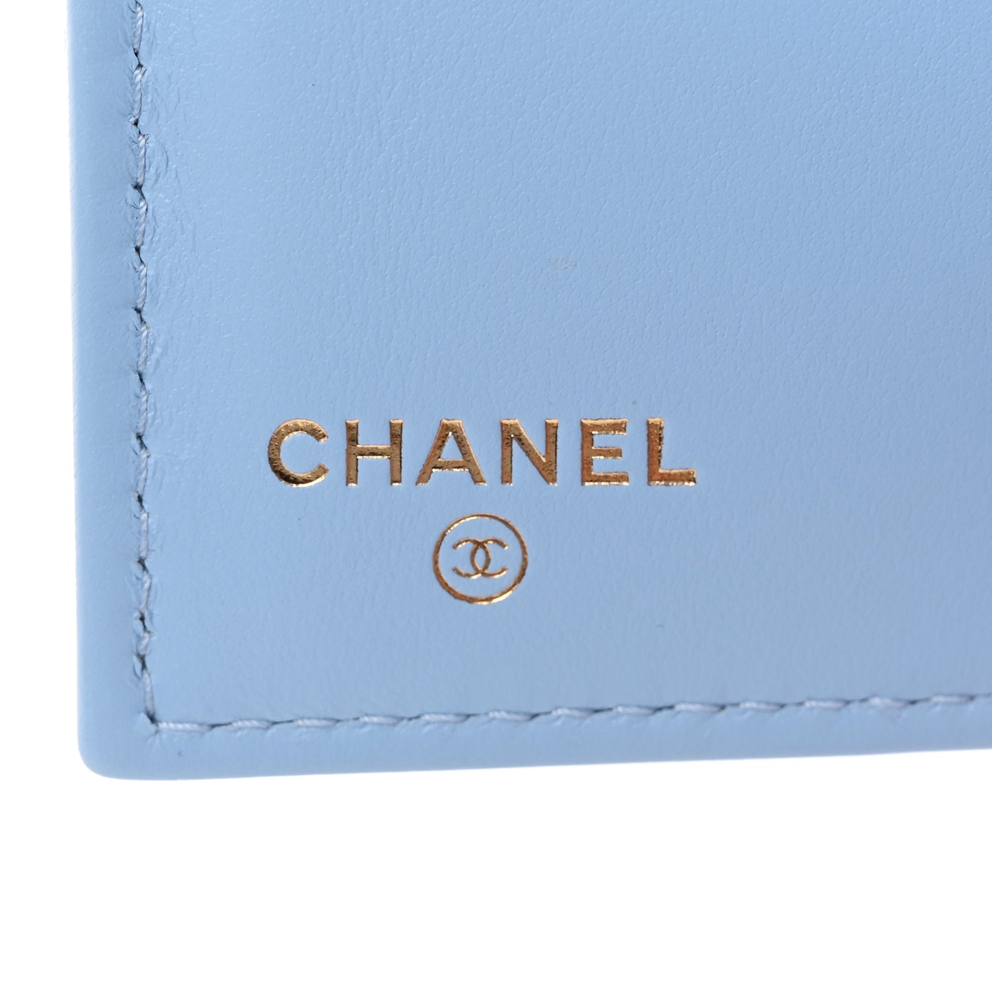 Caviar Quilted Medium Flap Wallet Light Blue