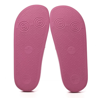 Gucci Rubber Womens Logo Slide Sandals 38 Fuchsia 5 of 10