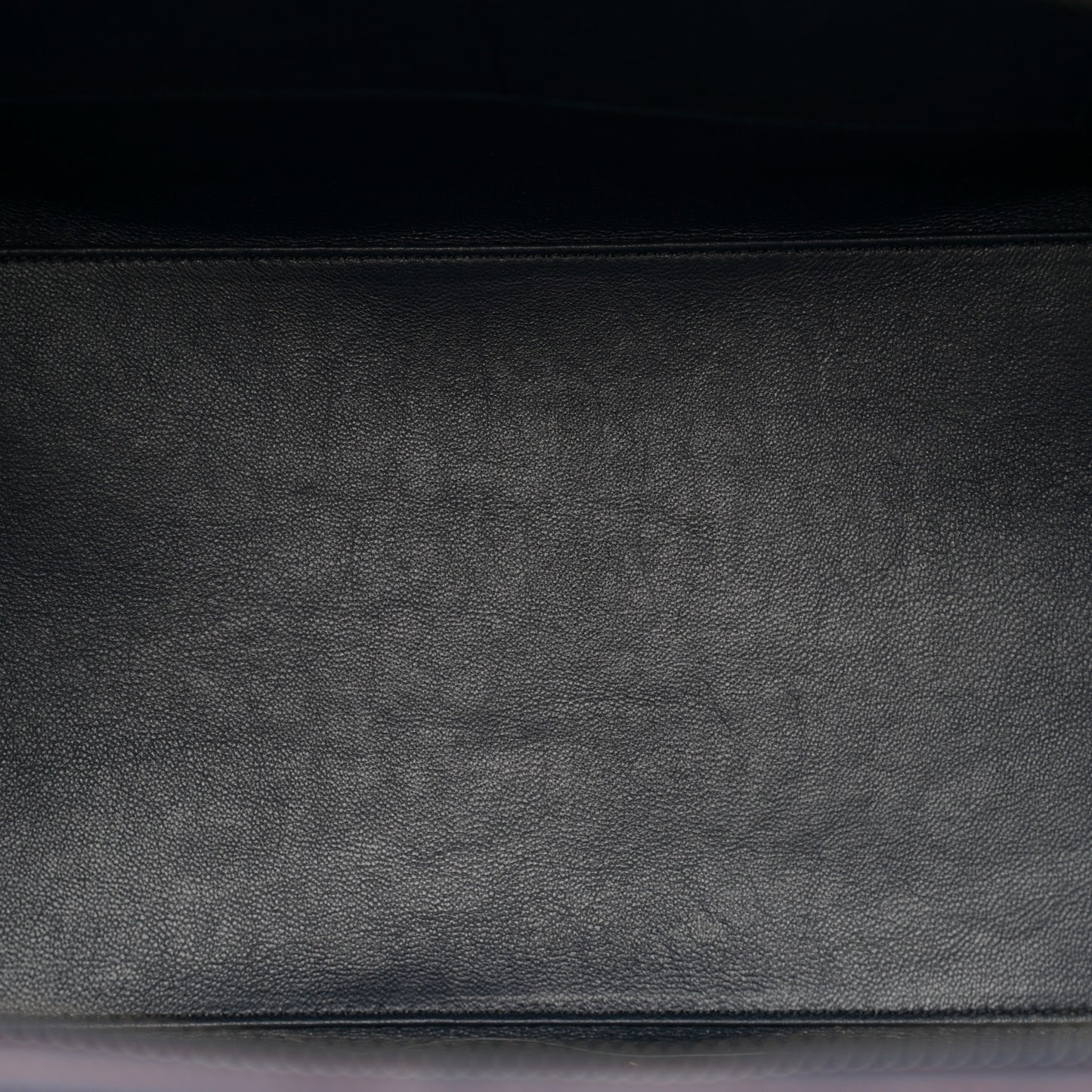 Satin Debossed Calfskin Mini Luggage Navy Blue