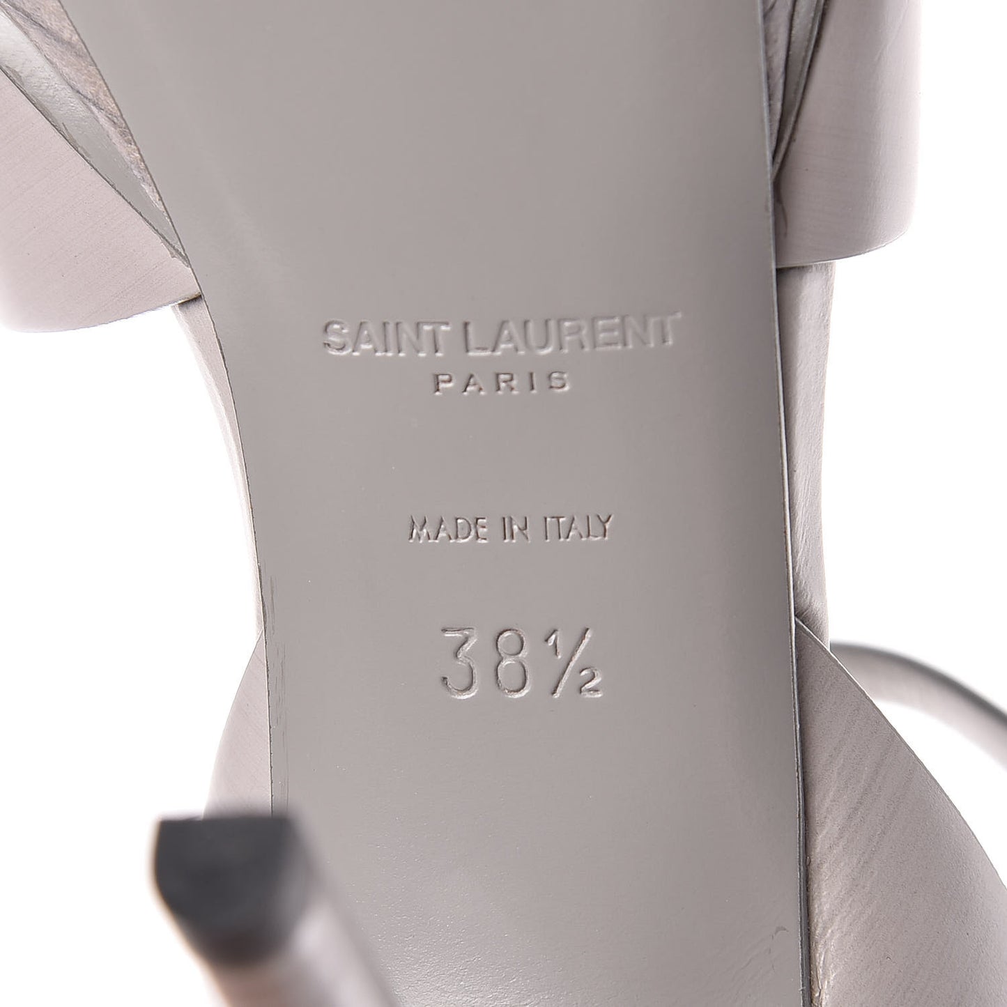 Calfskin Tribute 75 Platform Sandals 38.5 Oyster Gray