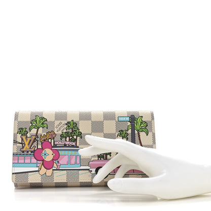 Louis Vuitton Damier Azur 2021 Christmas Animation Hollywood Sarah Wallet Fuchsia 2 of 7