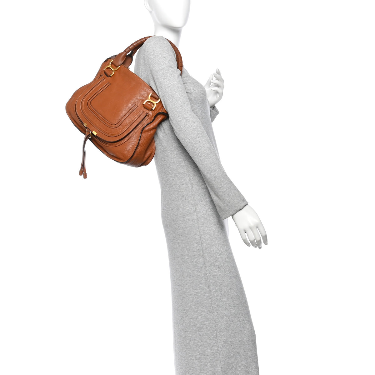 Calfskin Medium Marcie Satchel Tan