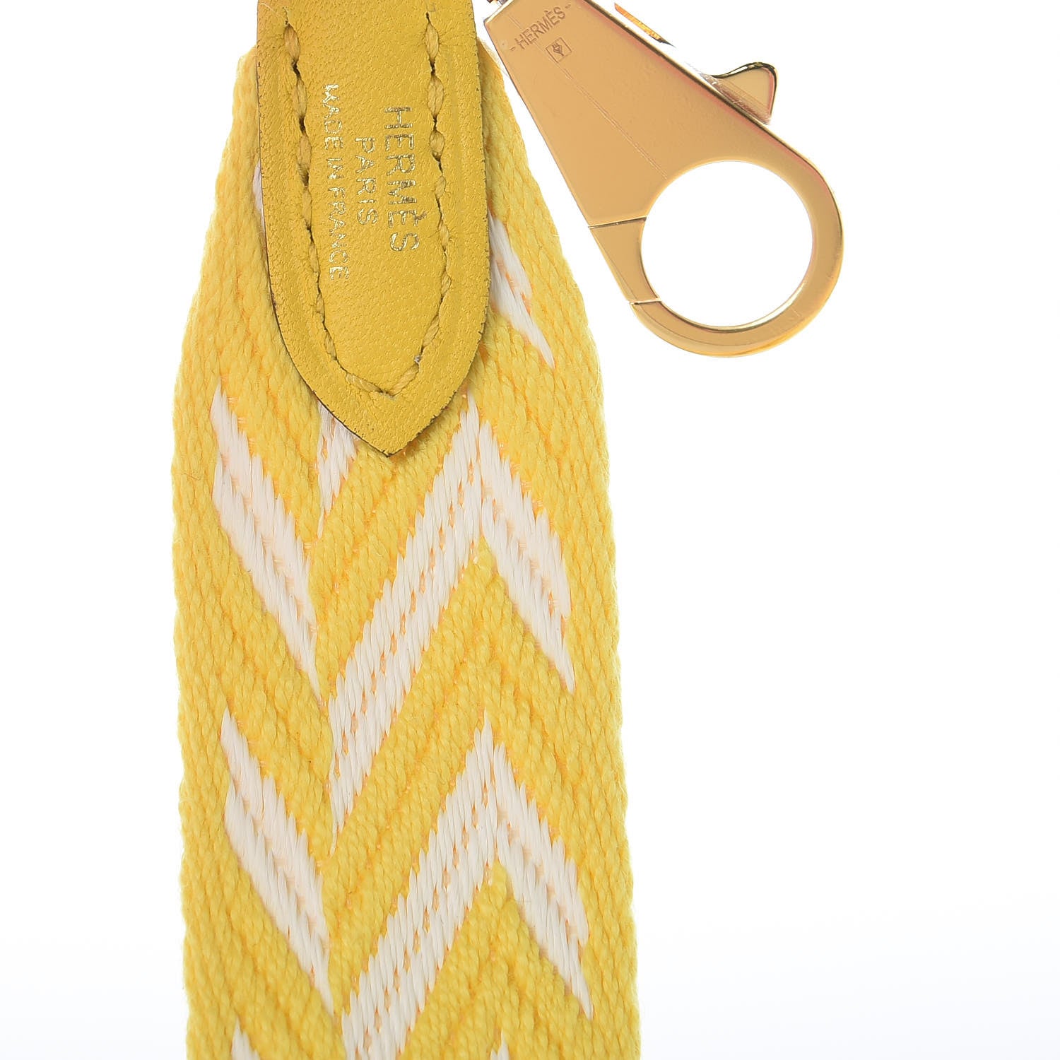 Hermes Toile Swift 25mm Sangle ZigZag Shoulder Strap Jaune de Naples White 3 of 5