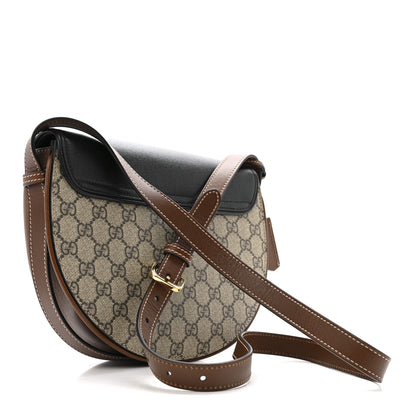 Gucci GG Supreme Monogram Calfskin Small Padlock Messenger Shoulder Bag Beige Black Cuir 3 of 13