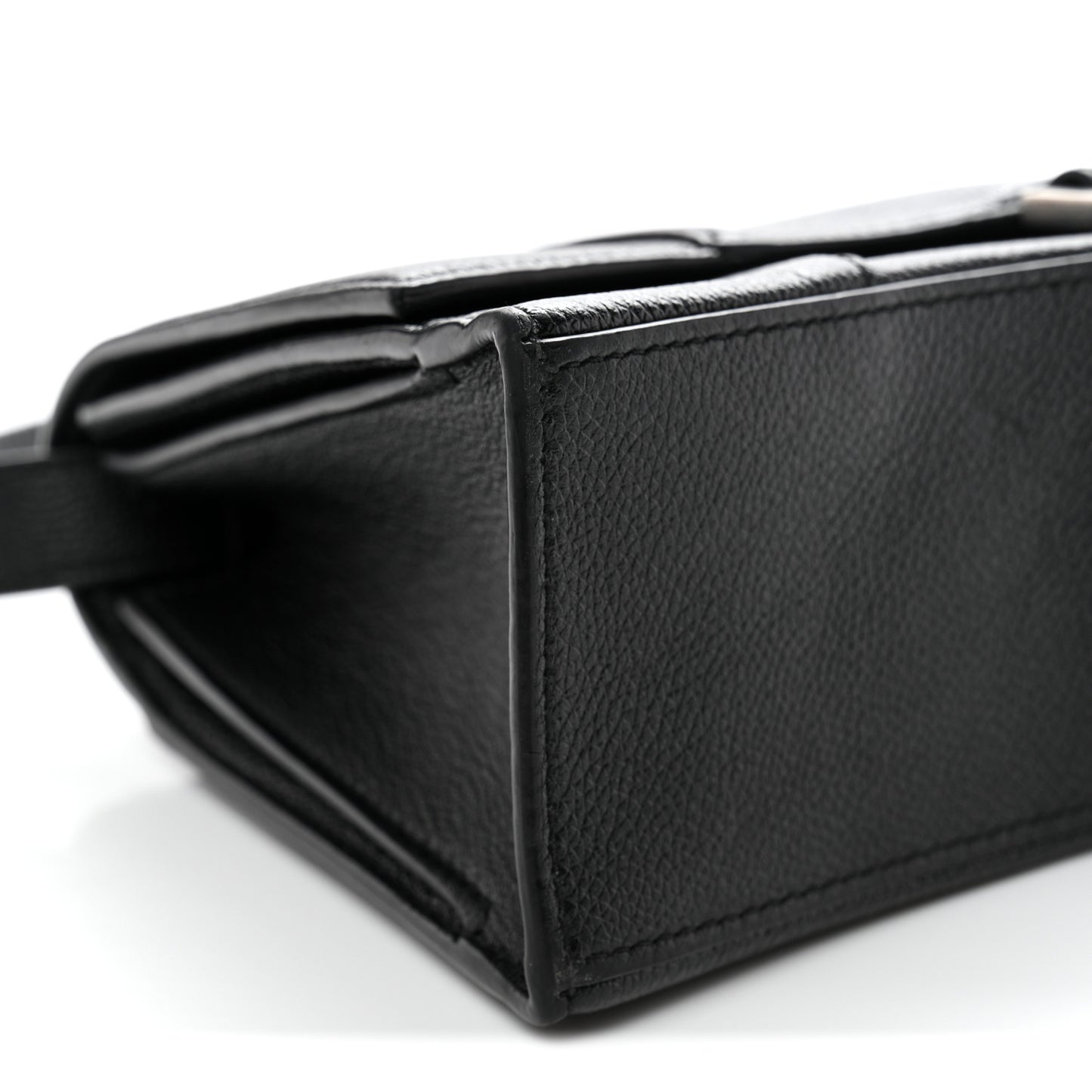 Grained Calfskin Small Hourglass Sling Shoulder Bag Black
