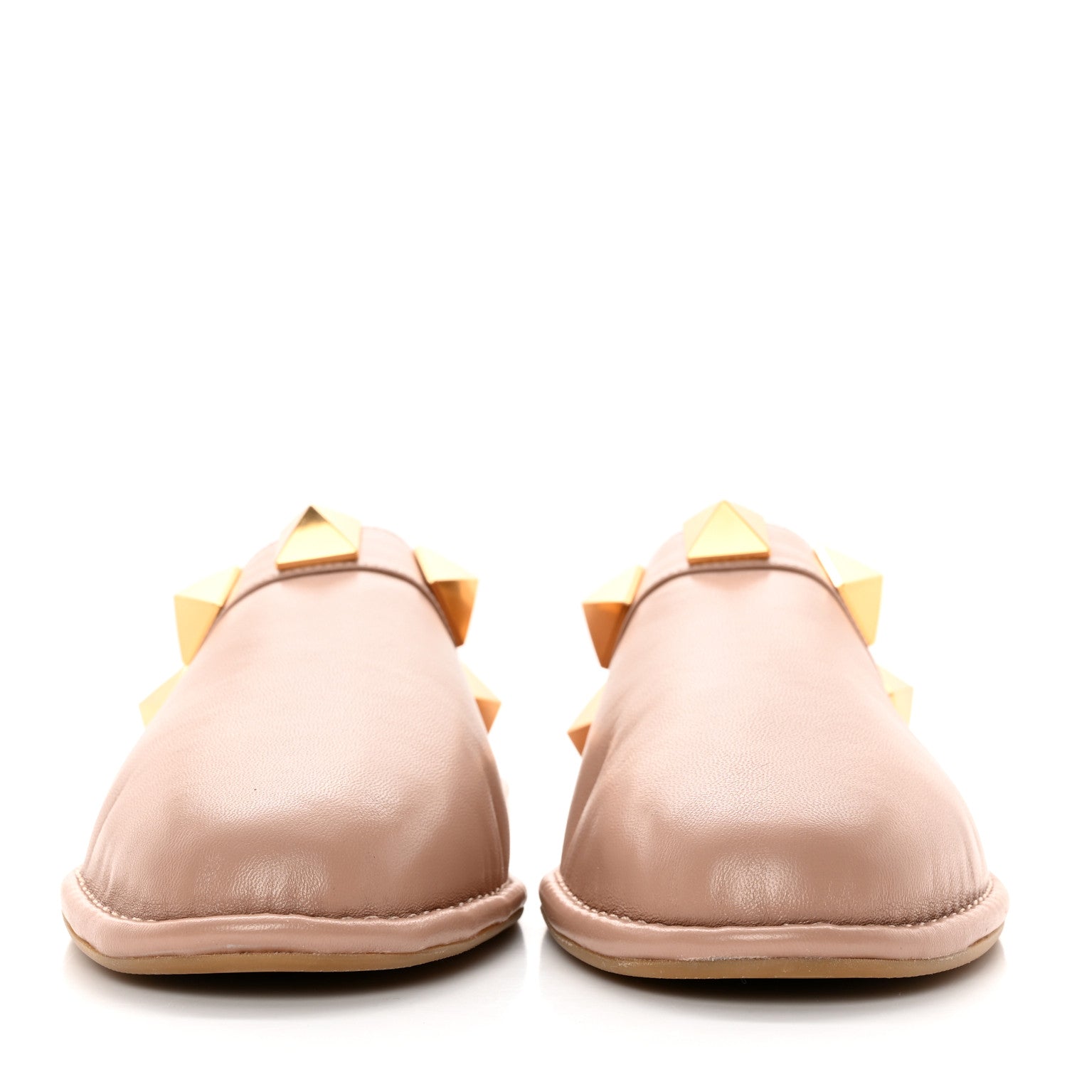 Valentino Garavani Nappa Roman Stud Flat Slippers 38 Rose Cannelle 2 of 9