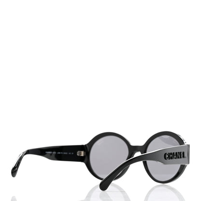 Chanel Acetate Polarized Round Sunglasses 5410 Black 4 of 7