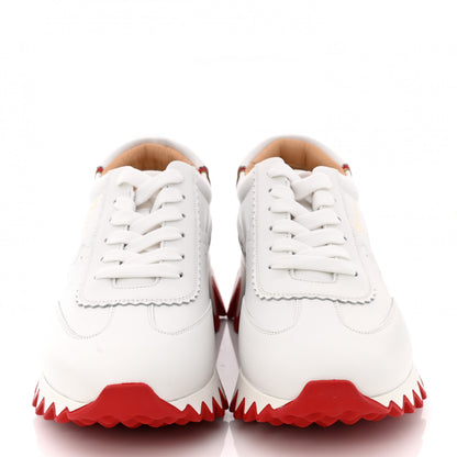 Christian Louboutin Calfskin Neoprene Womens Loubishark Sneakers 40 White 2 of 9