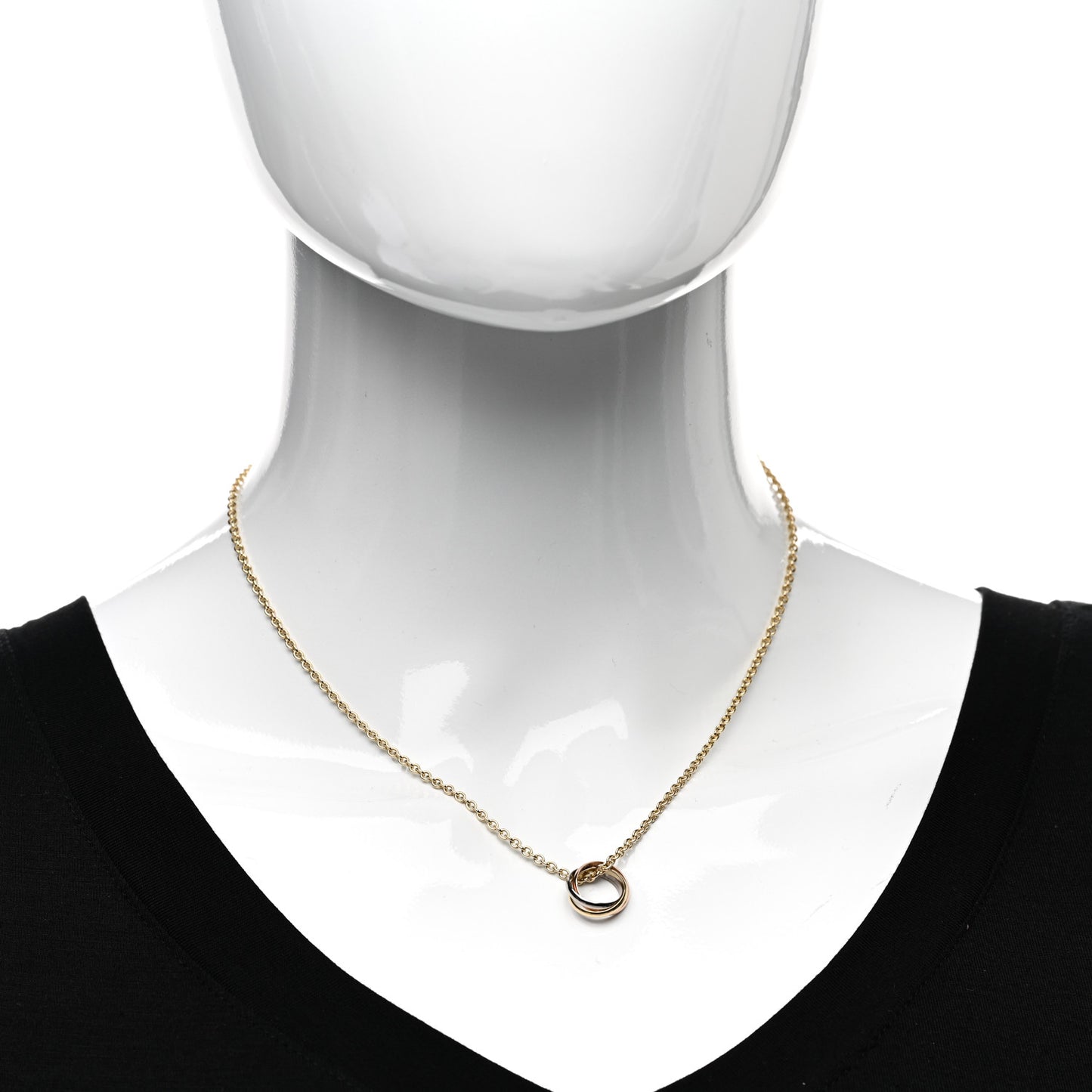 18K Pink Yellow White Gold Baby Trinity Pendant Necklace
