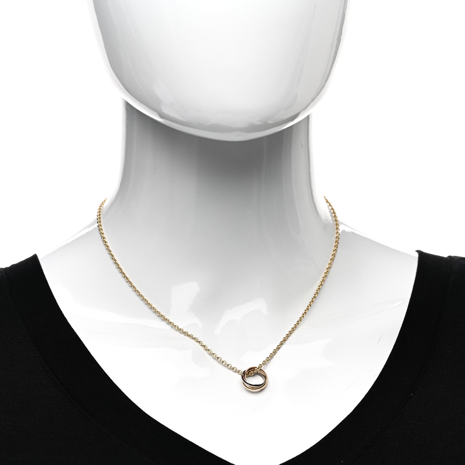 Cartier 18K Pink Yellow White Gold Baby Trinity Pendant Necklace 2 of 6