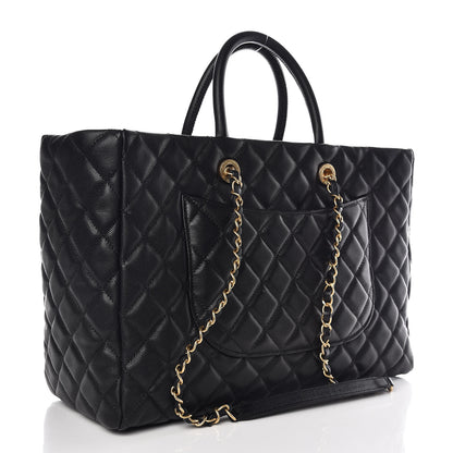 Chanel Caviar Quilted Large Coco Handle Shopping Tote Black 3 of 10
