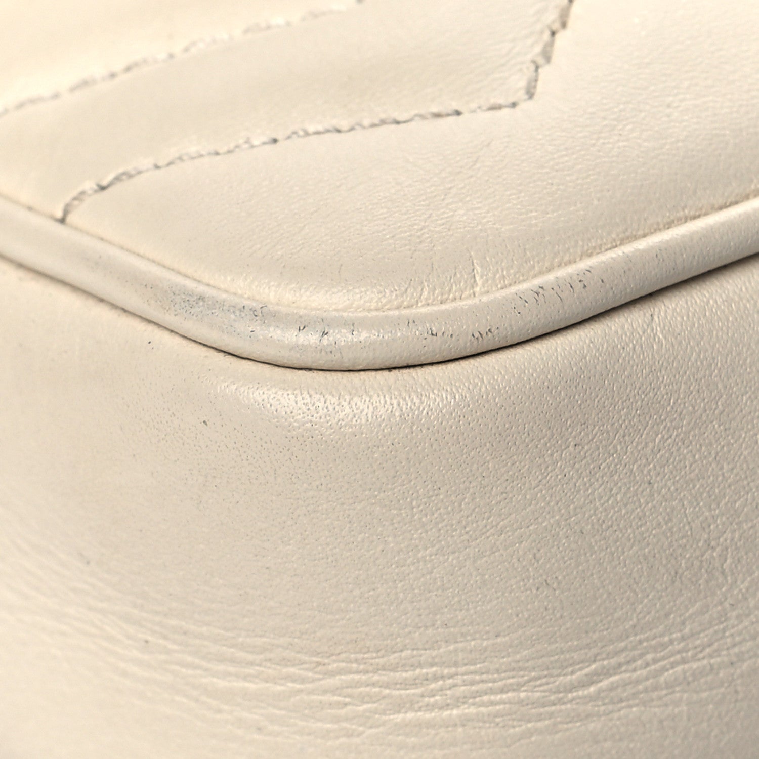Gucci Calfskin Matelasse Super Mini GG Marmont Shoulder Bag White 9 of 13