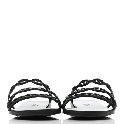 Hermes Rubber Chaine d'Ancre Nude Sandals 39 Black 2 of 8