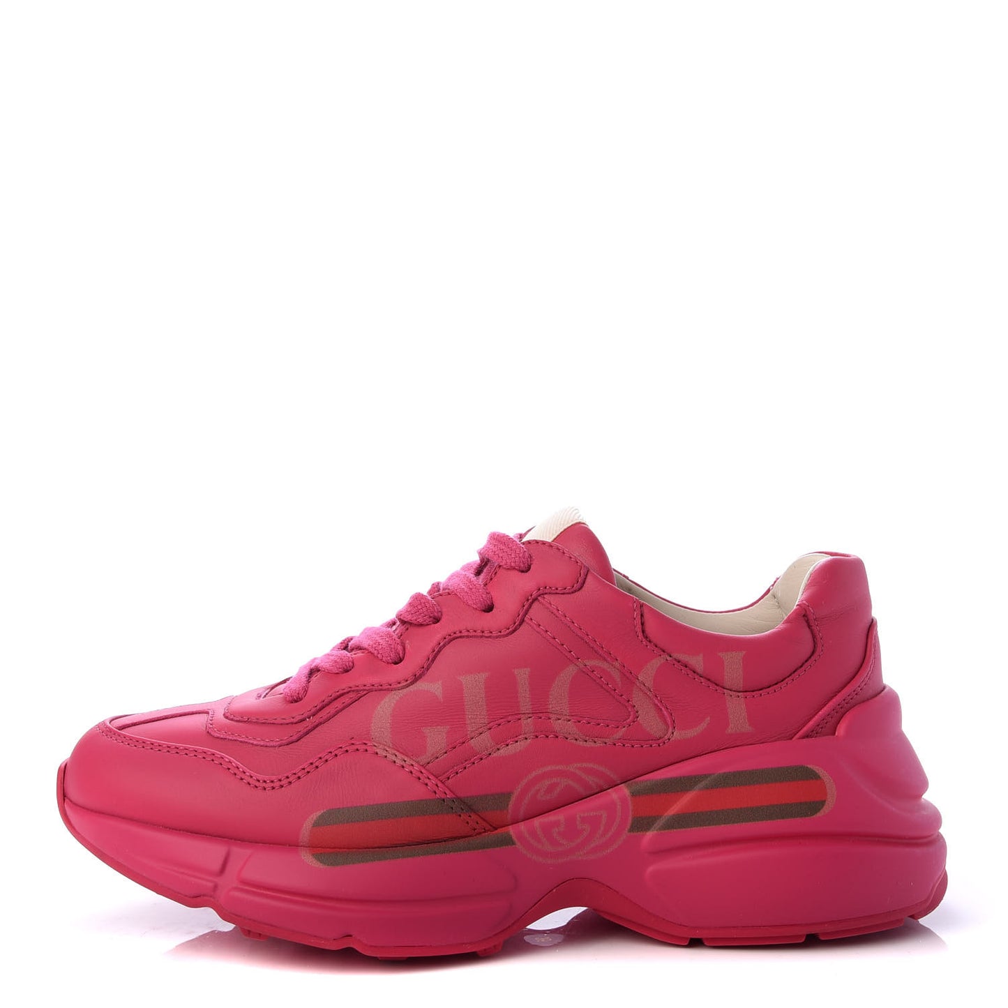 Calfskin Logo Womens Rhyton Sneakers 35 Box Pink