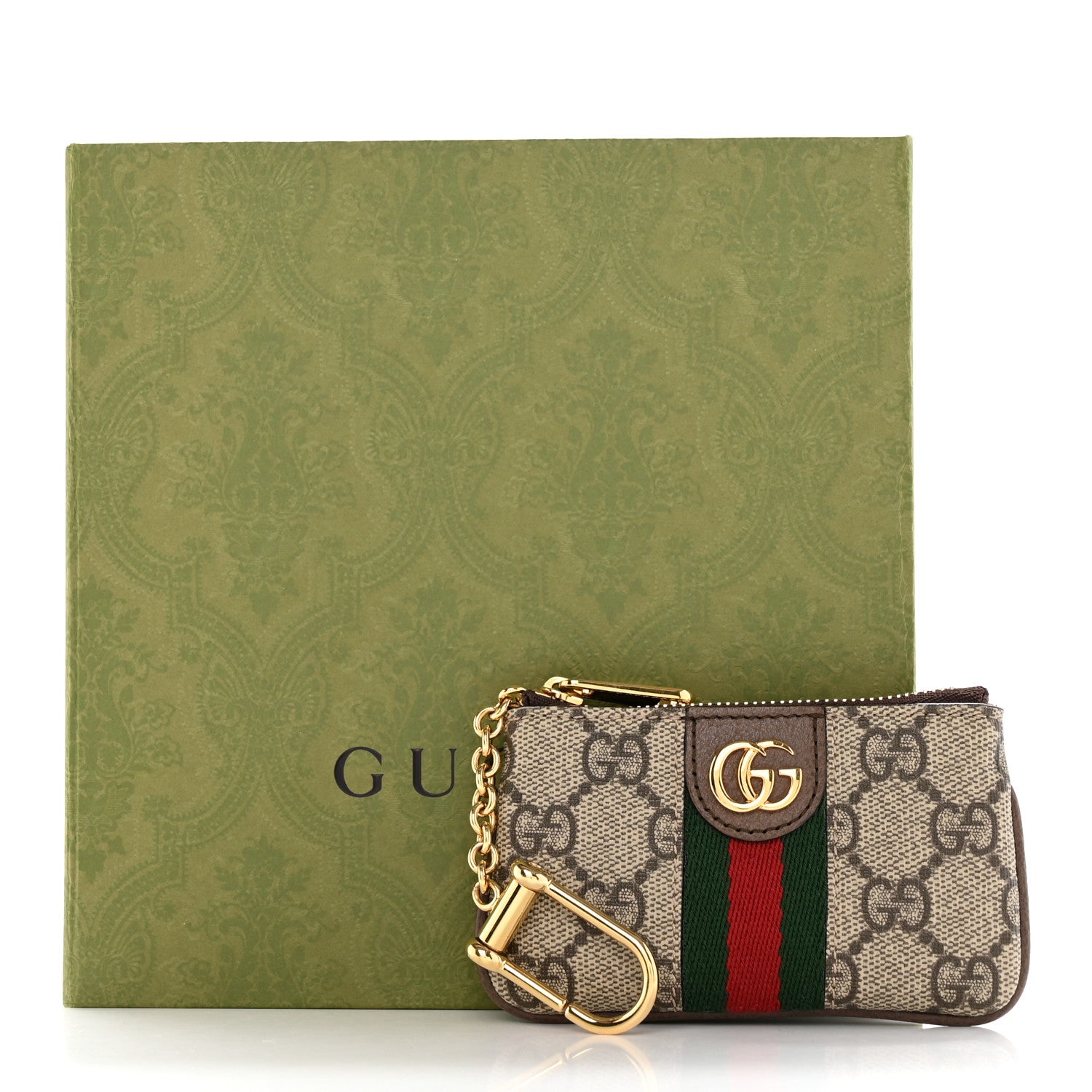 Gucci GG Supreme Monogram Web Ophidia Key Case Beige New Acero 8 of 8