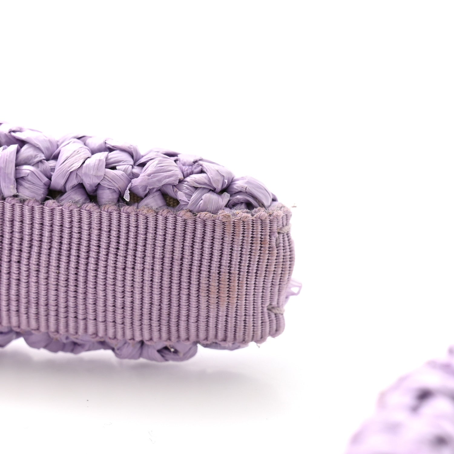 Prada Yarn Raffia Effect Crochet Metal Triangle Logo Headband Lilium 6 of 8