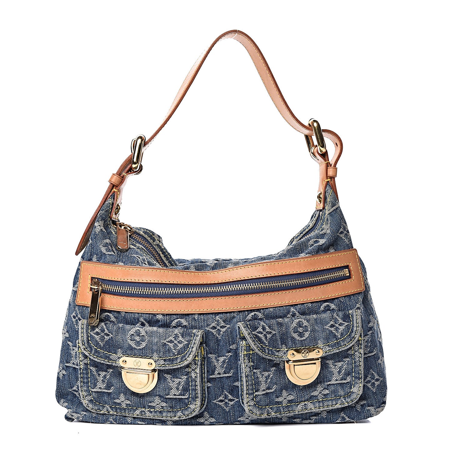 Monogram Denim Baggy PM Blue