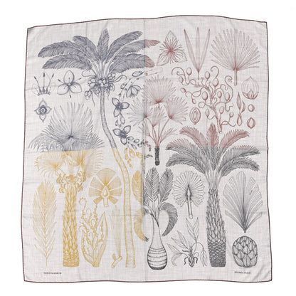Hermes Cashmere Silk Index Palmarum Finesse Shawl 140 Gris Chine Bronze 1 of 6